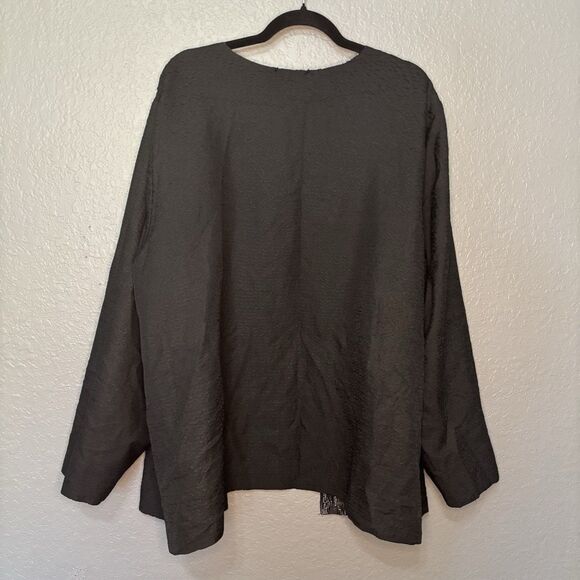 Catherines Women 3X Black Silver Reversible Dressy Open Front Evening Jacket - Picture 7 of 7